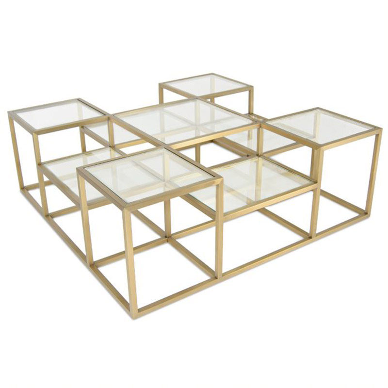 Кофейный стол Elodia Coffee Table Прозрачное Стекло матовое золото Кофейный стол Elodia Coffee Table Прозрачное Стекло матовое золото в Барнауле | Loft Concept
