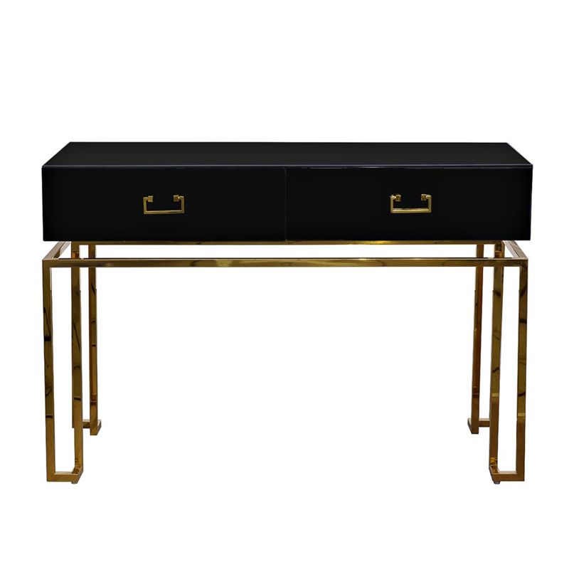 Консоль Magnum Console Black Черный Глянцевое золото в Барнауле | Loft Concept 