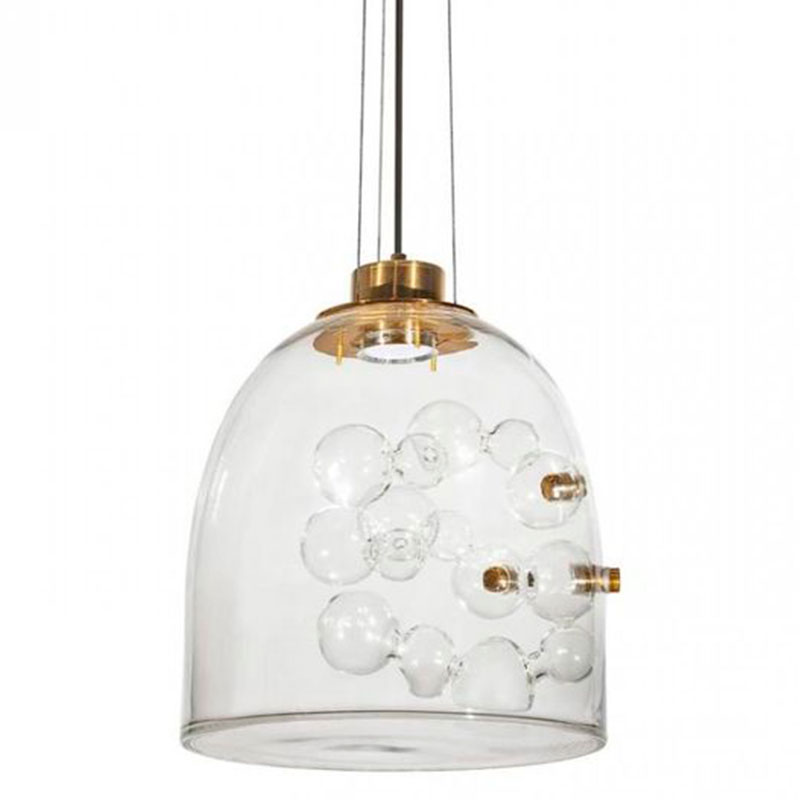 Подвесной светильник Lamps Inside Bubbles side bell Золотой Прозрачный Подвесной светильник Lamps Inside Bubbles side bell Золотой Прозрачный в Барнауле | Loft Concept