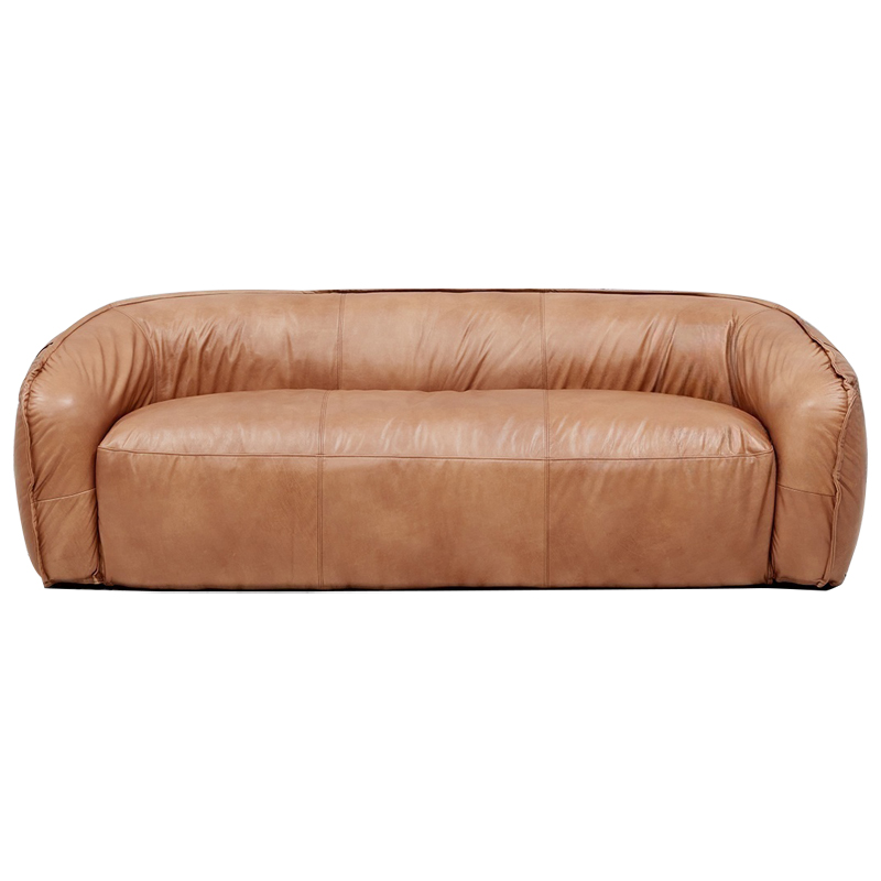 Трехместный диван с кожаной обивкой коричневый Coste Leather Sofa Коричневый Трехместный диван с кожаной обивкой коричневый Coste Leather Sofa Коричневый в Барнауле | Loft Concept