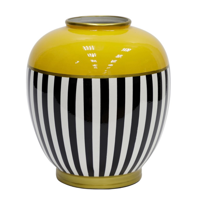 Ваза Kamil Vase Белый Черный Золотой Желтый Ваза Kamil Vase Белый Черный Золотой Желтый в Барнауле | Loft Concept