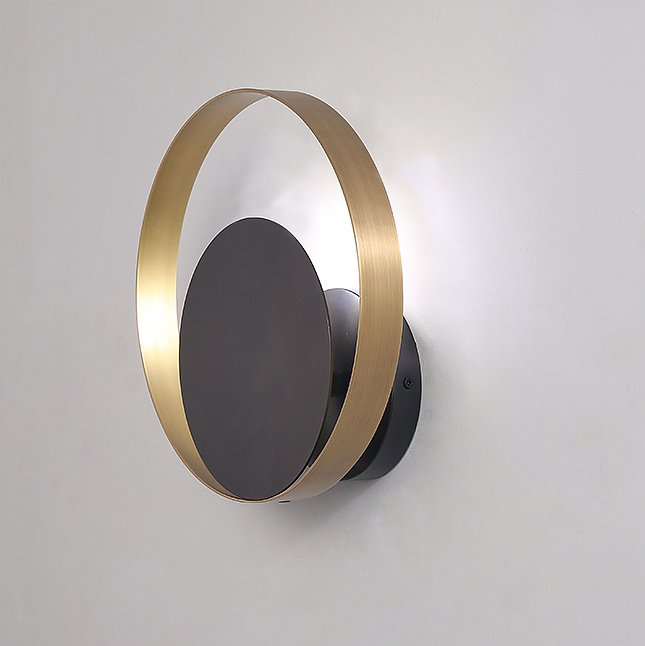 Бра VeniceM CIRCLE WALL LAMP Латунь Черный в Барнауле | Loft Concept 