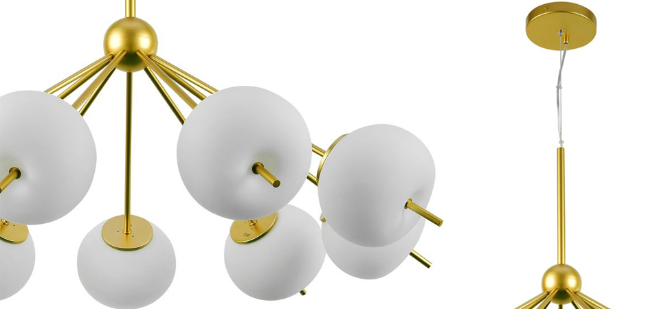 Люстра White ball brass Louise 9 Люстра White ball brass Louise 9 - Loft-Concept в Барнауле