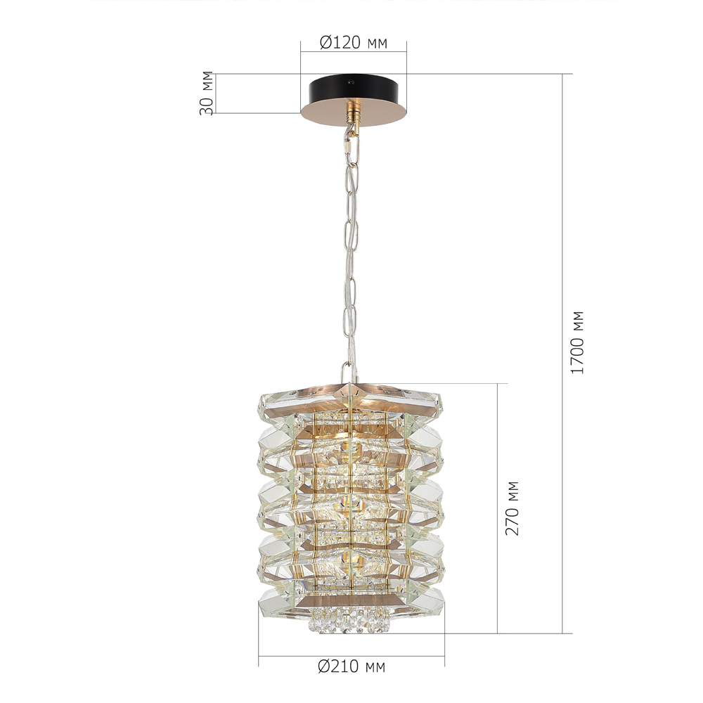 Подвесной светильник в классическом хрустальном обрамлении Light Garland в Барнауле