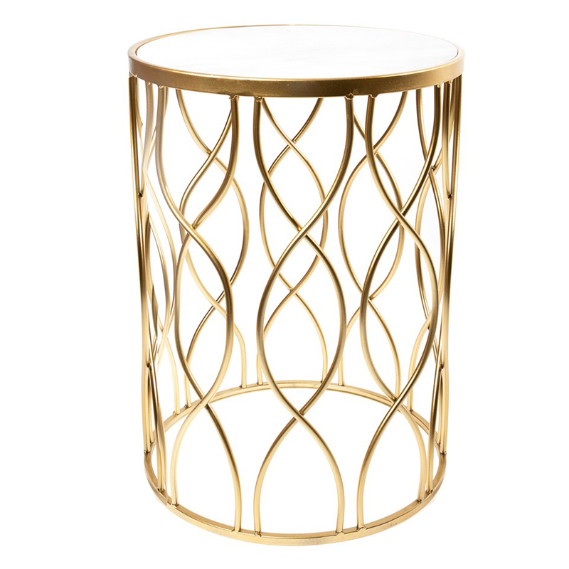 Приставной столик DNA Framing Table gold Золотой Белый Мрамор Bianco Приставной столик DNA Framing Table gold Золотой Белый Мрамор Bianco в Барнауле | Loft Concept
