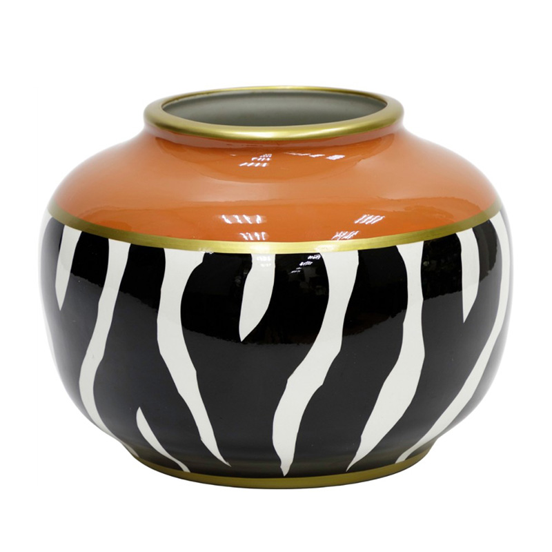 Ваза Beata Vase Белый Черный Золотой Оранжевый Ваза Beata Vase Белый Черный Золотой Оранжевый в Барнауле | Loft Concept