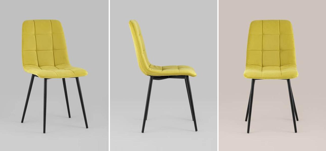 Стул NANCY S-2 Chair Желтый Велюр - фото