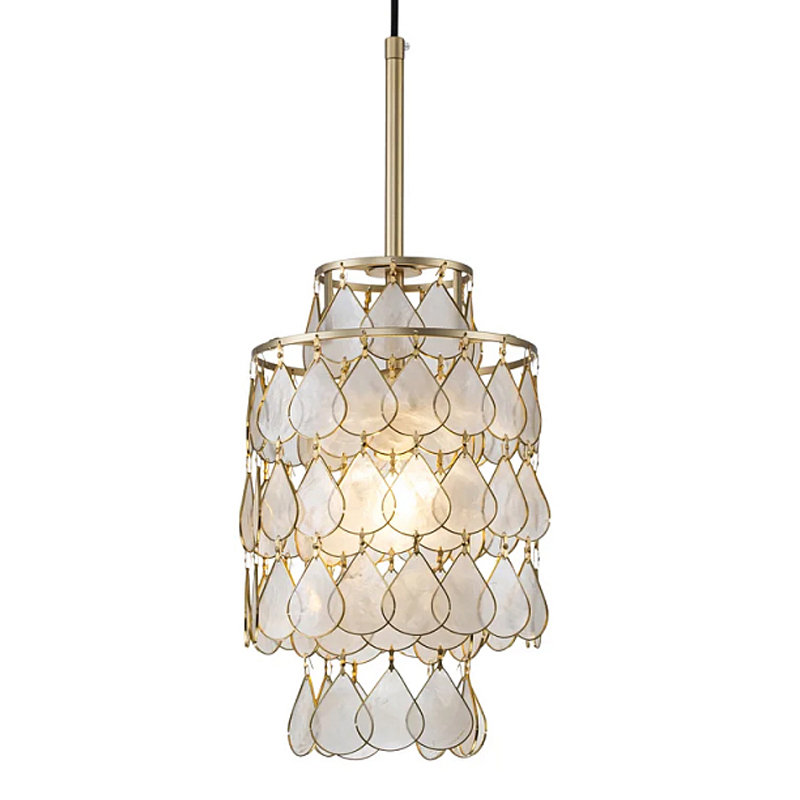 Подвесной светильник с декором из натуральной морской ракушки Iridescent Light Золотой Перламутровый в Барнауле | Loft Concept 