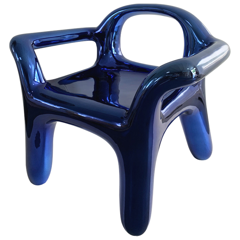 Кресло Deep Blue Metallica Shine Armchair Синий Кресло Deep Blue Metallica Shine Armchair Синий в Барнауле | Loft Concept
