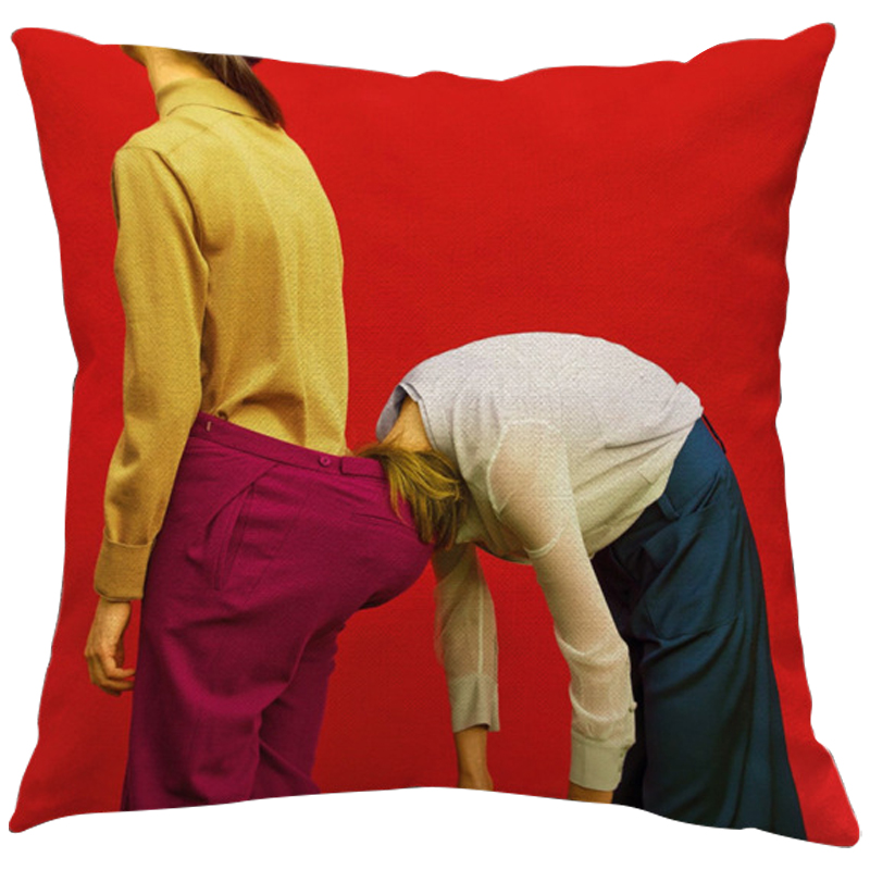 Декоративная подушка Seletti Cushion Two Girls Красный Желтый Бургундский красный Мульти Декоративная подушка Seletti Cushion Two Girls Красный Желтый Бургундский красный Мульти в Барнауле | Loft Concept