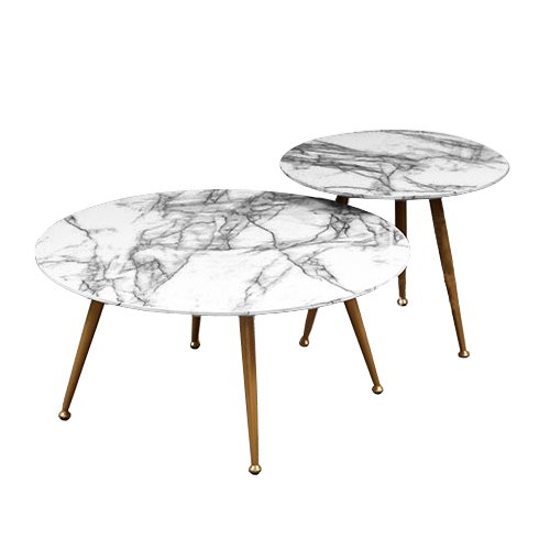 Комплект из двух столов Marble & Brass Латунь Белый Комплект из двух столов Marble & Brass Латунь Белый в Барнауле | Loft Concept