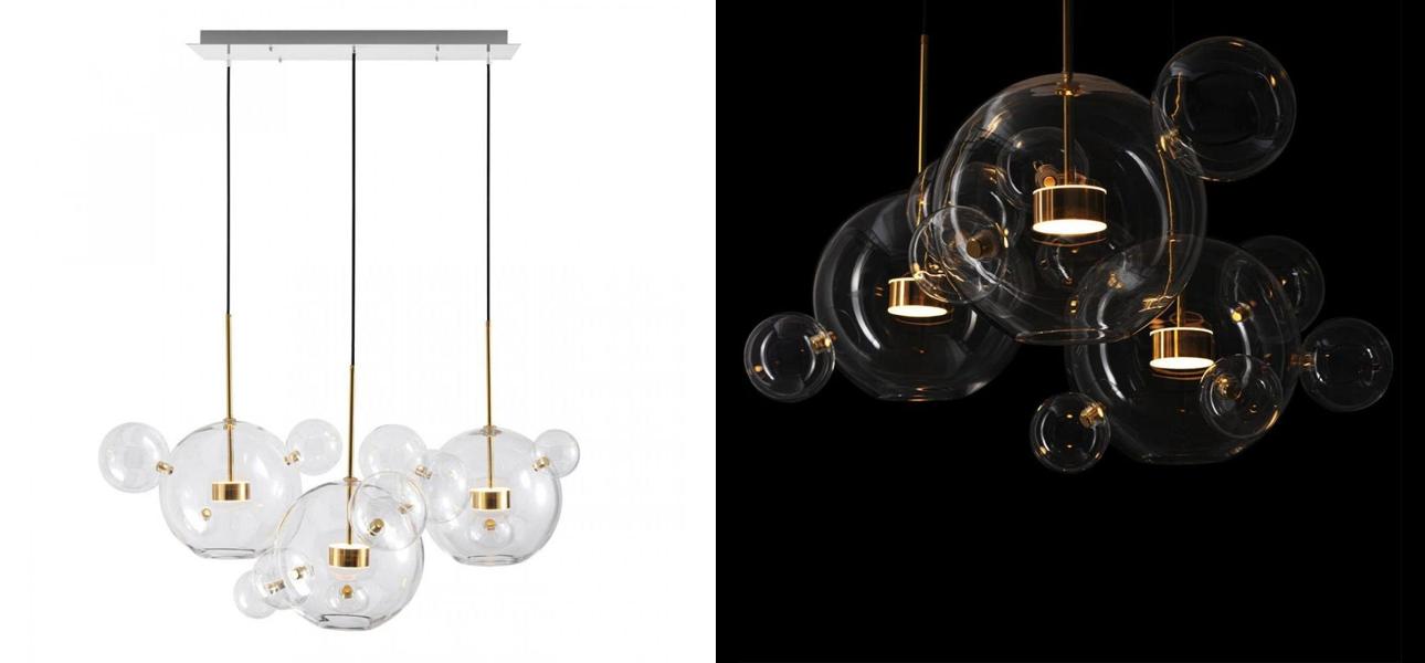 Светодиодный светильник Giopato & Coombes Bubble Chandelier Linear Circle 3 плафона - фото №1