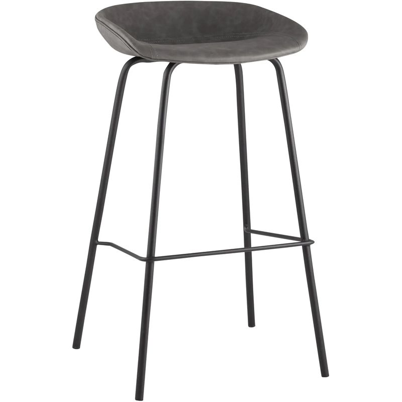 Стул Барный без Спинки Винтажная Серая Экокожа Vendramin Bar Chair Серый Черный Стул Барный без Спинки Винтажная Серая Экокожа Vendramin Bar Chair Серый Черный в Барнауле | Loft Concept