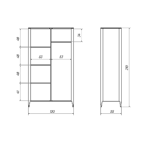 Шкаф двухстворчатый серо-бежевый Type в Барнауле