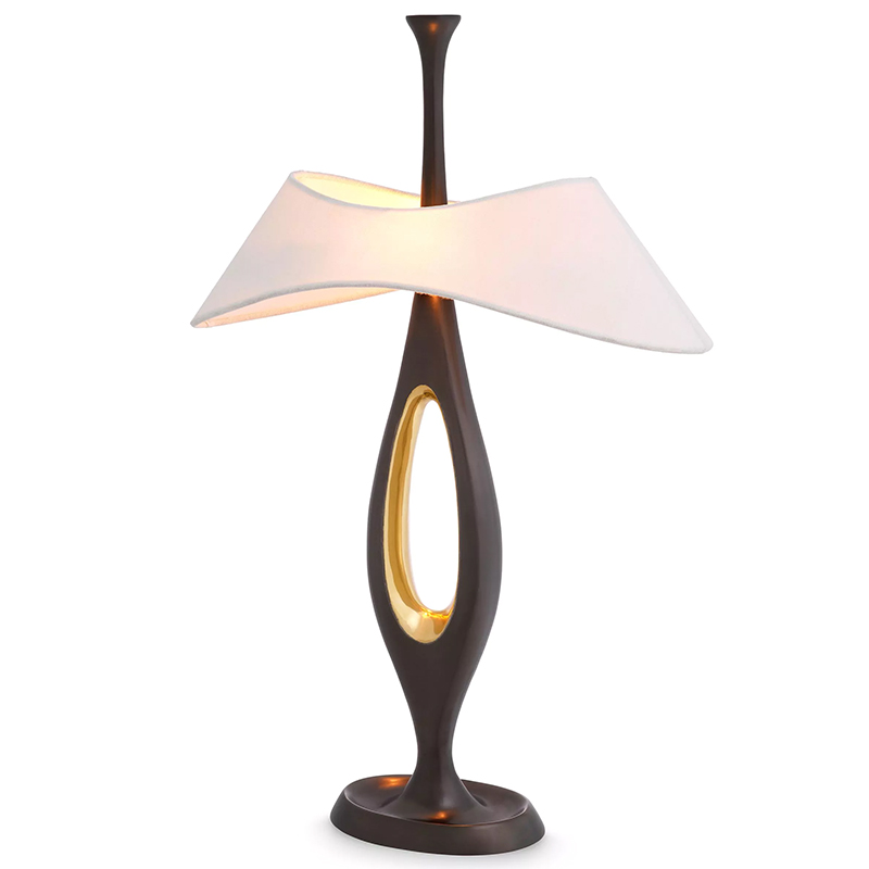 Настольная лампа Eichholtz Table Lamp Gianfranco Винтажная латунь Белый Золотой Настольная лампа Eichholtz Table Lamp Gianfranco Винтажная латунь Белый Золотой в Барнауле | Loft Concept