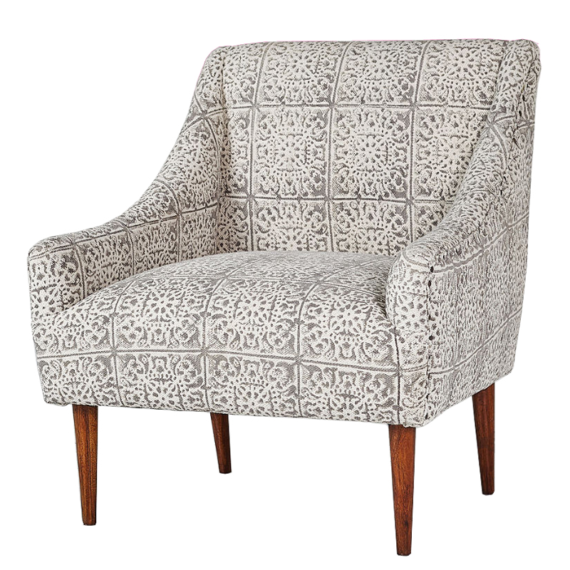 Gray Ornament Armchair Кресло серый орнамент ivory ( слоновая кость ) Серый Gray Ornament Armchair Кресло серый орнамент ivory ( слоновая кость ) Серый в Барнауле | Loft Concept