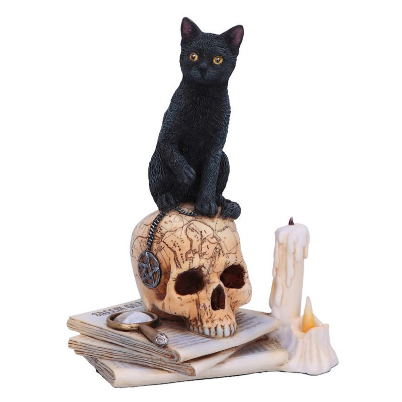 Статуэтка Cat on Skull Черный Бежево-серый Белый в Барнауле | Loft Concept 