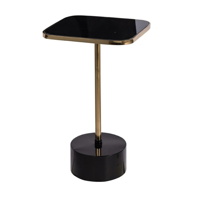 Приставной стол Single-Legged Table rectangular Черный Глянцевое золото Приставной стол Single-Legged Table rectangular Черный Глянцевое золото в Барнауле | Loft Concept