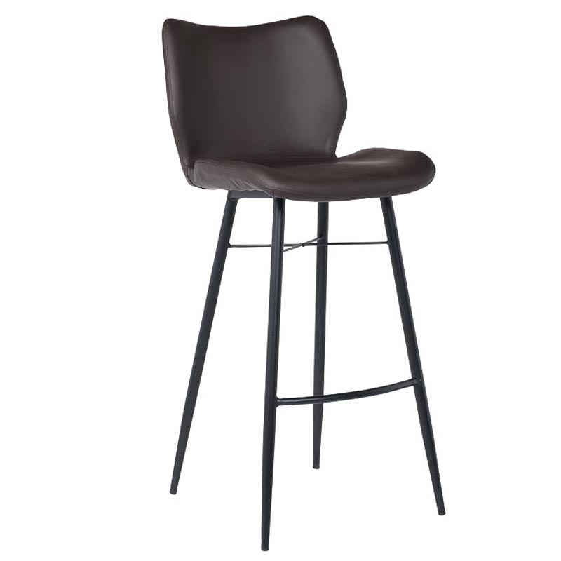 Барный стул Herald Eco Leather Bar Stool Коричневый Черный в Барнауле | Loft Concept 