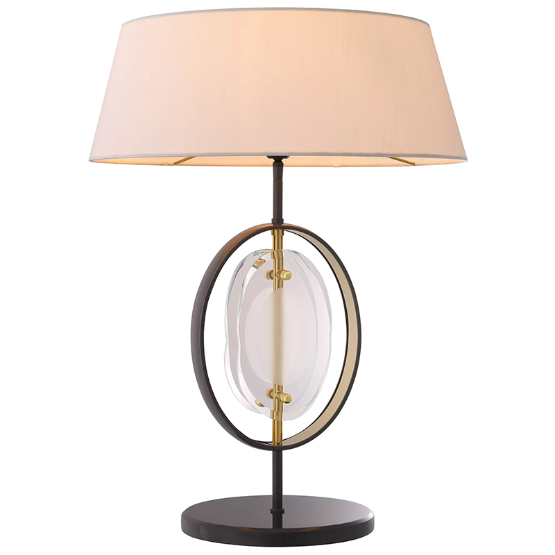 Настольная лампа Eichholtz Table Lamp Vincente Черный Золотой Кремовый Прозрачное Стекло в Барнауле | Loft Concept 