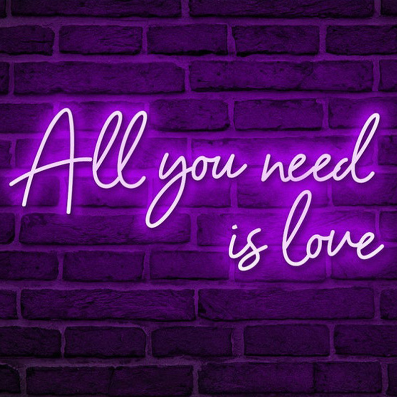 Неоновая настенная лампа All You Need is Love Neon Wall Lamp Фиолетовый Прозрачный Фиолетовый Неоновая настенная лампа All You Need is Love Neon Wall Lamp Фиолетовый Прозрачный Фиолетовый в Барнауле | Loft Concept
