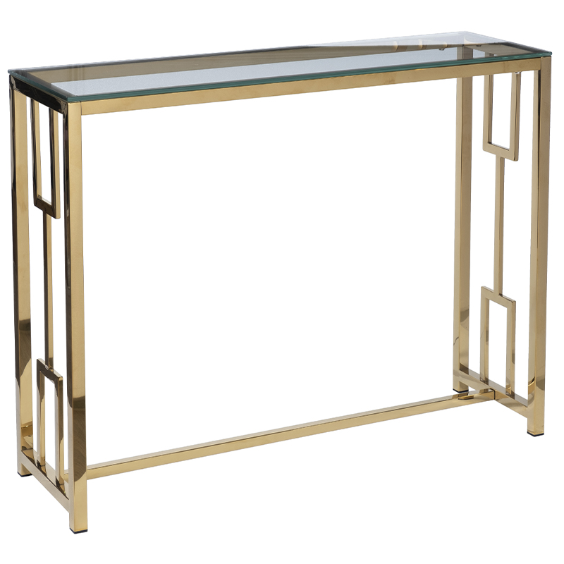 Консоль Golden Luxury I Console Золотой Прозрачное Стекло Консоль Golden Luxury I Console Золотой Прозрачное Стекло в Барнауле | Loft Concept