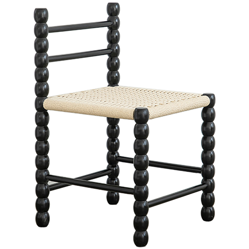Стул French Corner Chair Black Черный Бежевый Стул French Corner Chair Black Черный Бежевый в Барнауле | Loft Concept