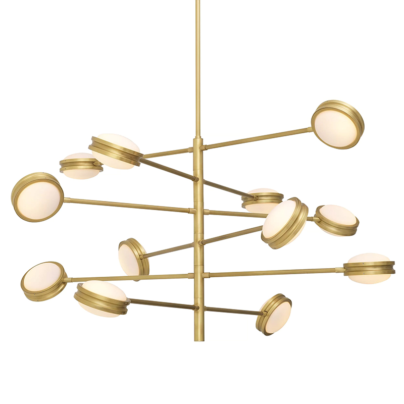 Люстра Eichholtz Chandelier Blaize Белое матовое стекло Латунь Люстра Eichholtz Chandelier Blaize Белое матовое стекло Латунь в Барнауле | Loft Concept