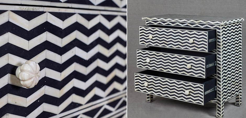 Комод инкрустация костью Inlaid Bone Chevron Комод инкрустация костью Inlaid Bone Chevron - Loft-Concept в Барнауле