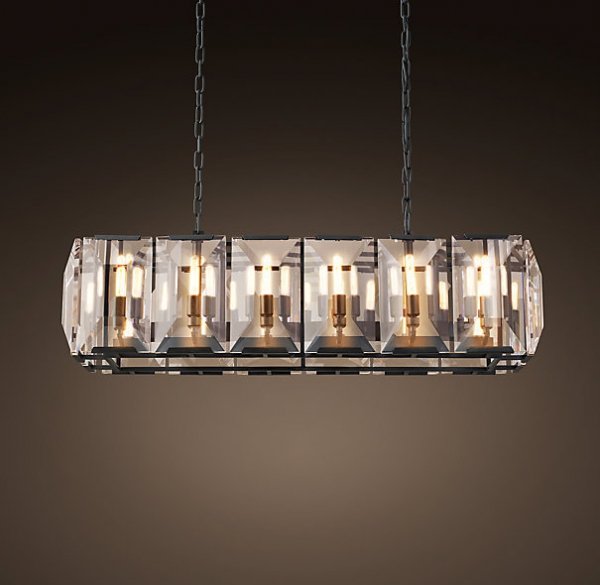 Люстра RH Harlow Crystal Square Chandelier 10 Черный Люстра RH Harlow Crystal Square Chandelier 10 Черный в Барнауле | Loft Concept
