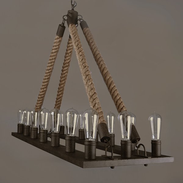 Люстра Square Large Loft Rope Light Черный Люстра Square Large Loft Rope Light Черный в Барнауле | Loft Concept