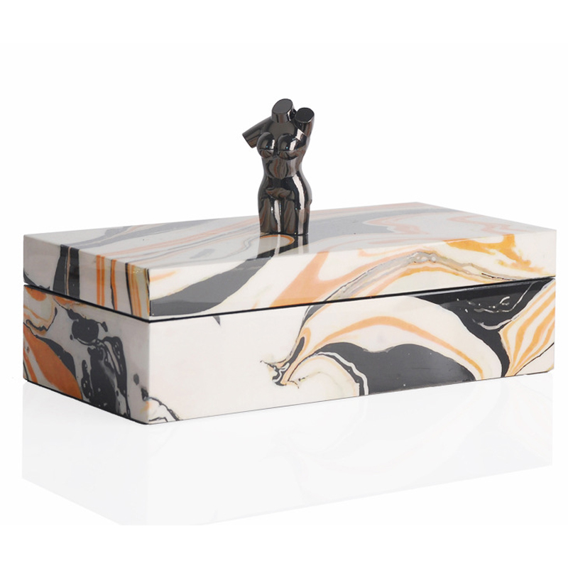 Шкатулка Birgitta Box Bust Черный Белый Оранжевый Шкатулка Birgitta Box Bust Черный Белый Оранжевый в Барнауле | Loft Concept