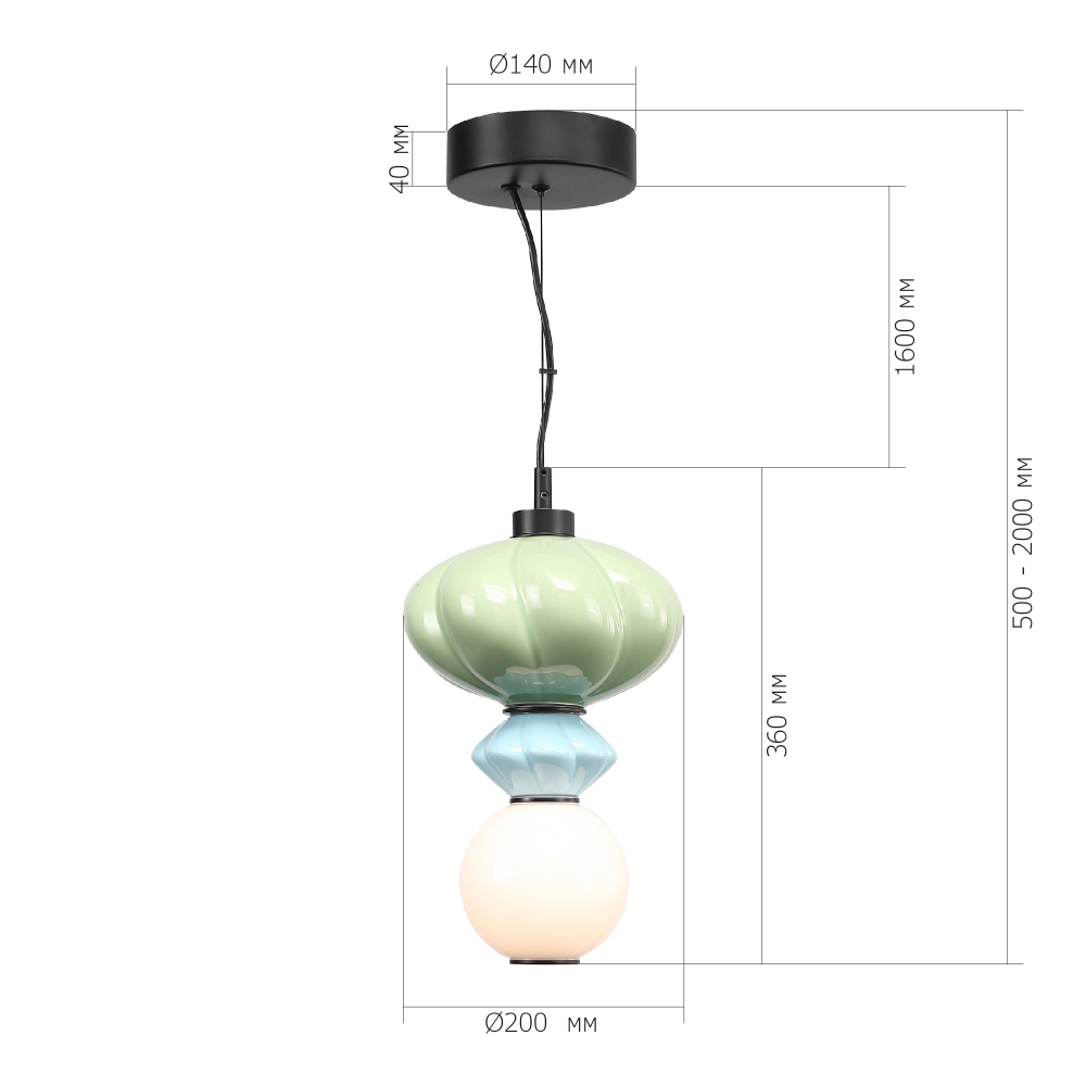 Подвесной светильник фигурный с керамическими элементами Fragrant Light в Барнауле