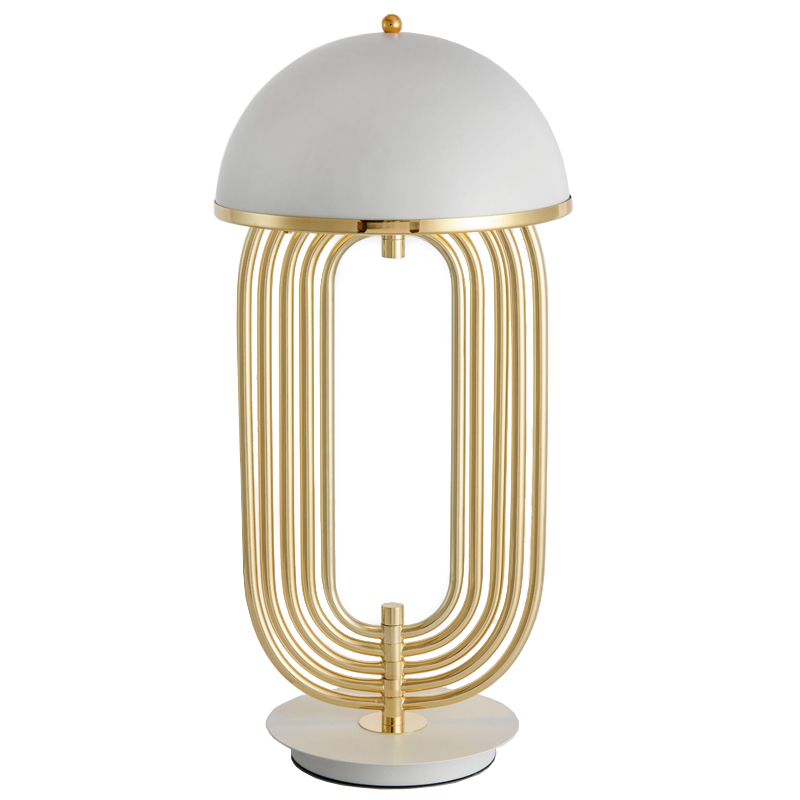Настольная лампа Delightfull Turner Table Lamp White Глянцевое золото Белый Настольная лампа Delightfull Turner Table Lamp White Глянцевое золото Белый в Барнауле | Loft Concept