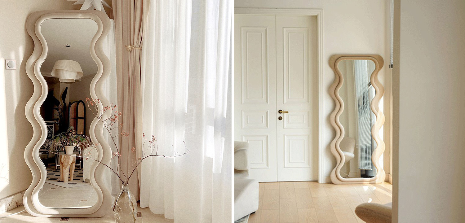 Зеркало Velvet Curved Waves Mirror - фото