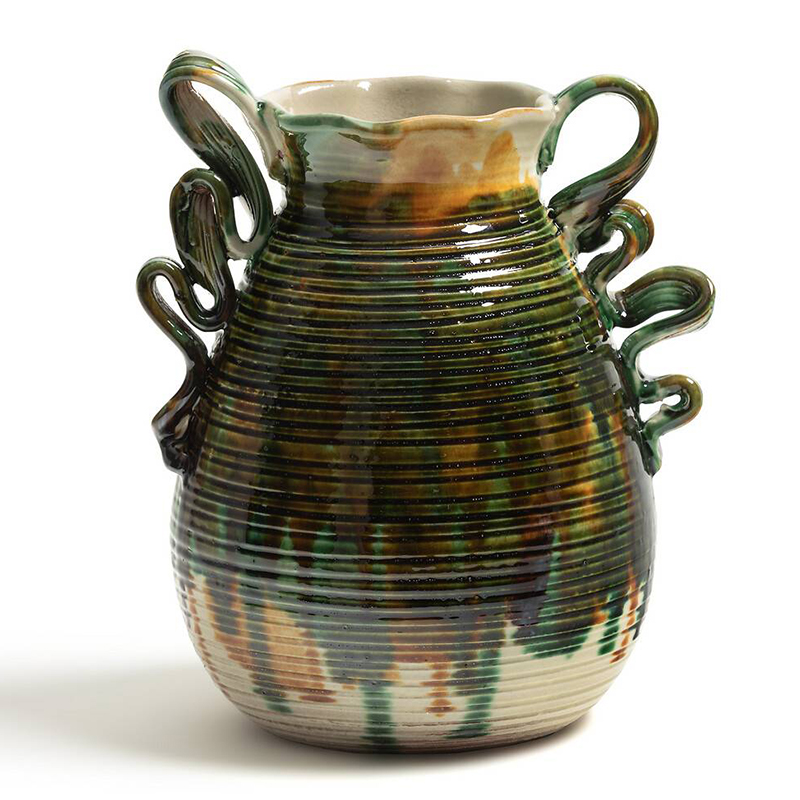 Ваза Faience Vase I Белый Зеленый Желтый Синий Ваза Faience Vase I Белый Зеленый Желтый Синий в Барнауле | Loft Concept