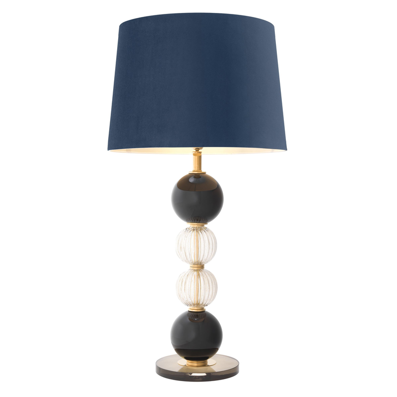 Настольная лампа Eichholtz Table Lamp Fresco Латунь Античная полированная Сапфирово-синий Черный Прозрачный Настольная лампа Eichholtz Table Lamp Fresco Латунь Античная полированная Сапфирово-синий Черный Прозрачный в Барнауле | Loft Concept