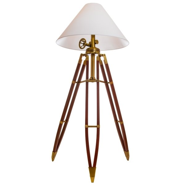 Напольная лампа Telescopo Floor Lamp Латунь Белый в Барнауле | Loft Concept 