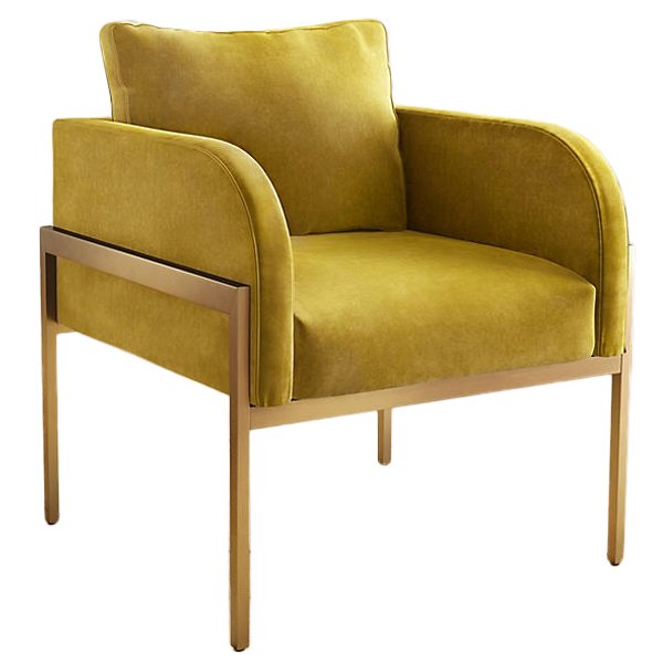 Кресло Velvet Ardmore Chair Золотой Голубой Кресло Velvet Ardmore Chair Золотой Голубой в Барнауле | Loft Concept