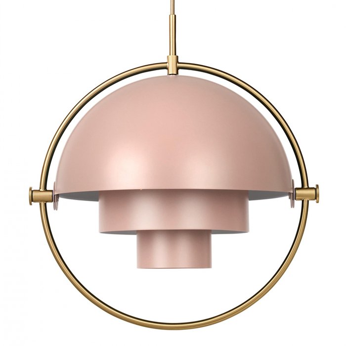 Люстра Louis Weisdorff Gubi Multi-lite Pendant Pink Латунь Дымчатая Роза в Барнауле | Loft Concept 