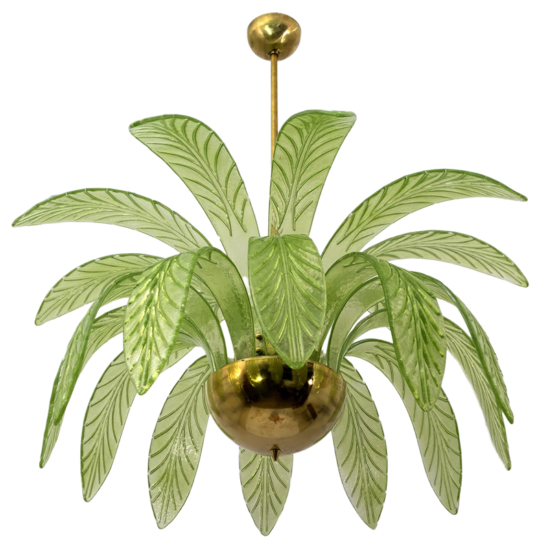 Люстра Дизайнерская Листья Пальмы Modern Chandelier with Palm Leaves Золотой Зеленый Люстра Дизайнерская Листья Пальмы Modern Chandelier with Palm Leaves Золотой Зеленый в Барнауле | Loft Concept
