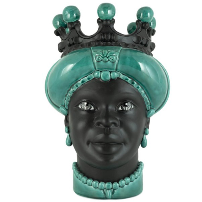 Ваза VASE MORO LADY CROWN DARK green Черный Зеленый Ваза VASE MORO LADY CROWN DARK green Черный Зеленый в Барнауле | Loft Concept