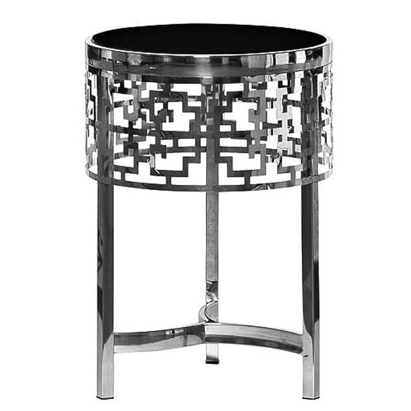 Приставной стол Yen Geometry Side Table silver 50 Серебряный в Барнауле | Loft Concept 