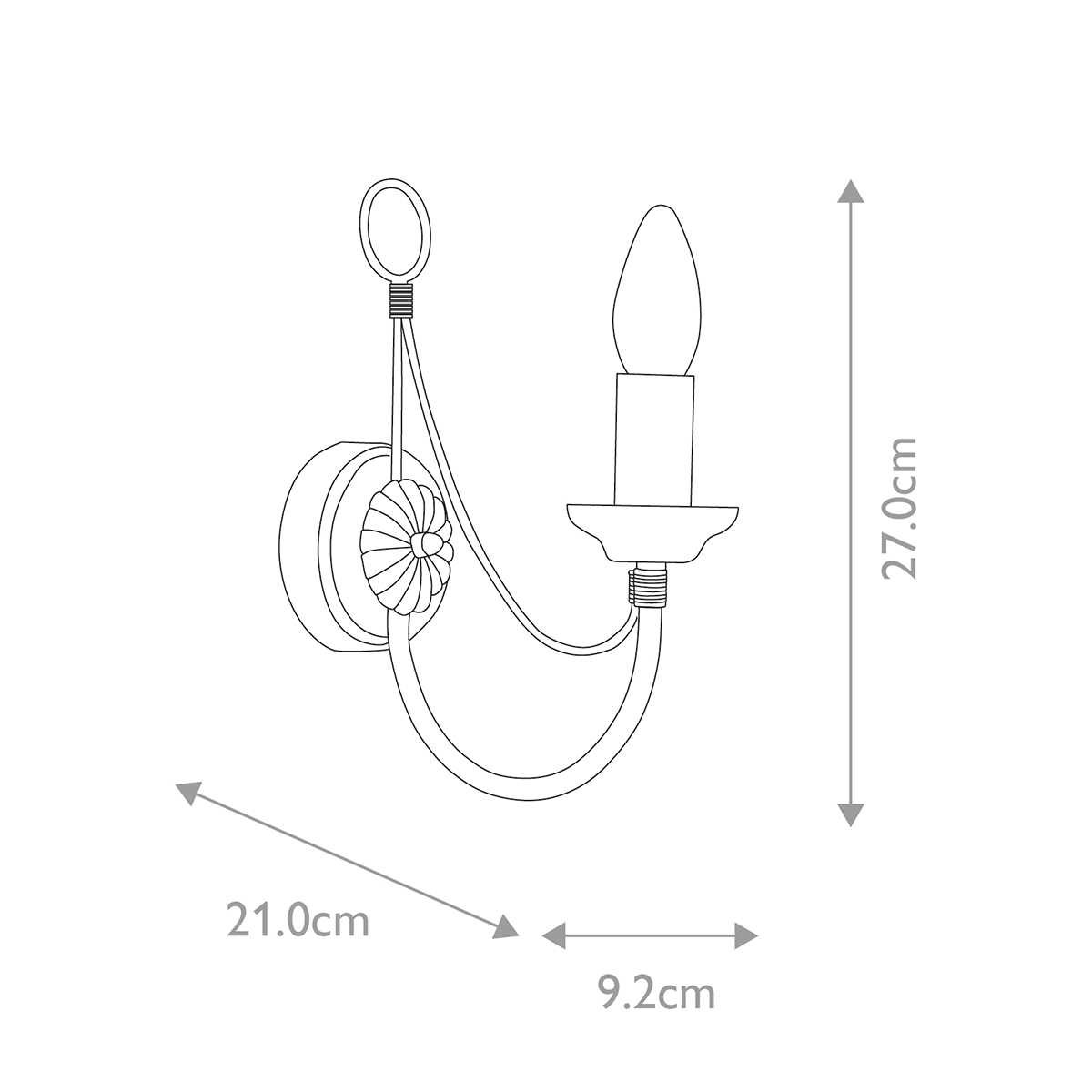 Бра черного цвета с лампой в форме свечи Elstead Lighting в Барнауле