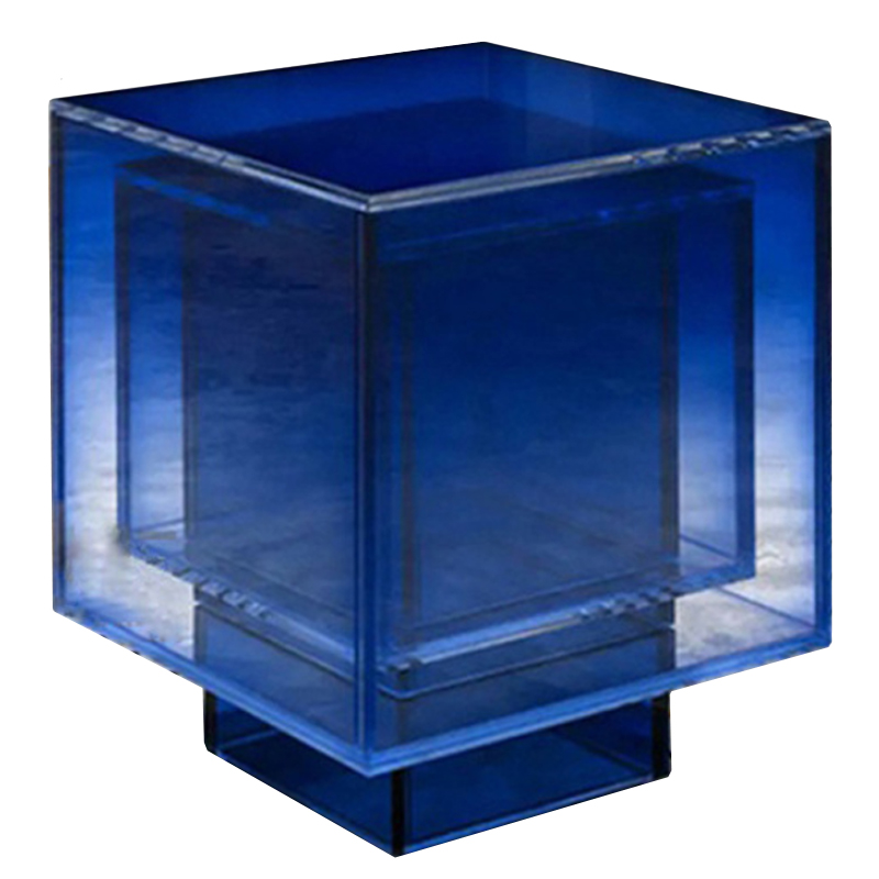 Дизайнерский журнальный стол Glass Square Синий studio BUZAO Синий Дизайнерский журнальный стол Glass Square Синий studio BUZAO Синий в Барнауле | Loft Concept
