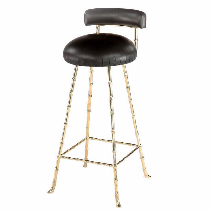 Барный стул High Upholstered Bar Stool Глянцевое золото Черный Барный стул High Upholstered Bar Stool Глянцевое золото Черный в Барнауле | Loft Concept