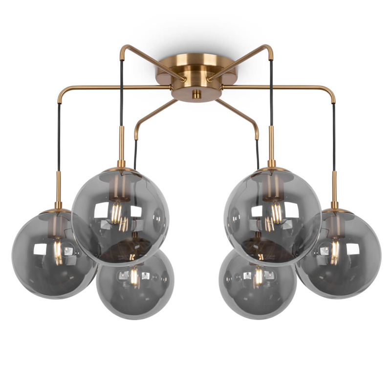 Потолочная люстра Benigno Chandelier Золотой Прозрачный (Transparent) Черный в Барнауле | Loft Concept 