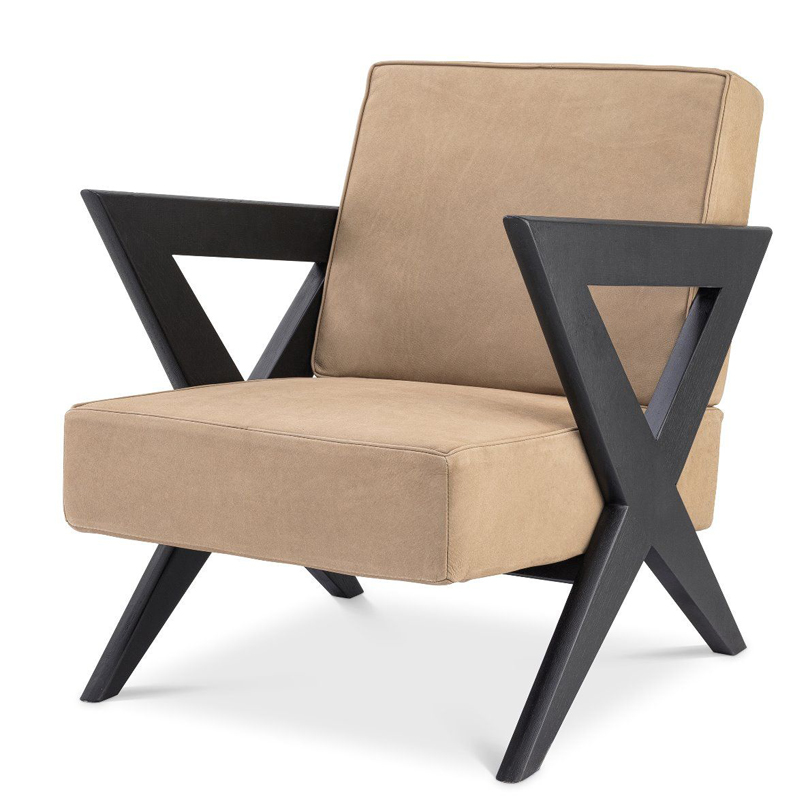 Кресло Eichholtz Chair Felippe Черный Бежевый Кресло Eichholtz Chair Felippe Черный Бежевый в Барнауле | Loft Concept