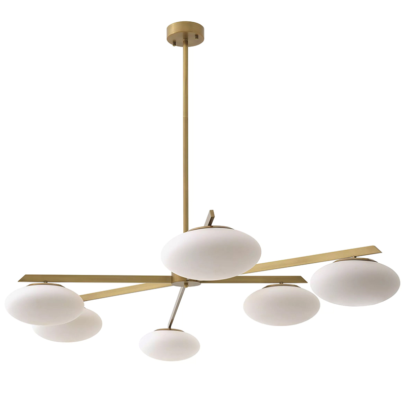 Люстра Eichholtz Chandelier Evergreen L Латунь Белый в Барнауле | Loft Concept 