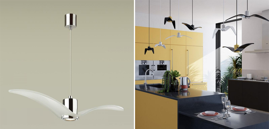 Подвесной светильник Seagull Scope Chrome белый Подвесной светильник Seagull Scope Chrome белый - Loft-Concept в Барнауле
